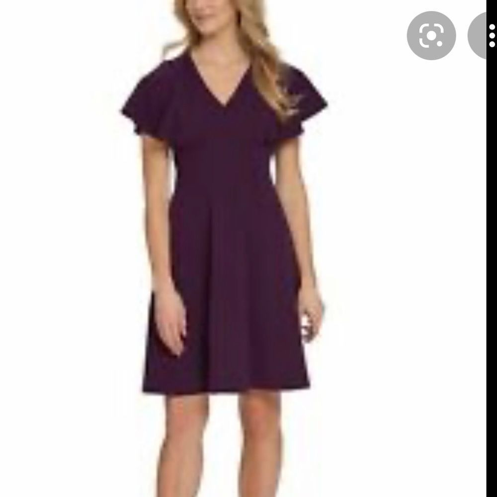 DKNY DKNY Womens Dress Purple Size 14
Sheath V-Neck Ruffled Cap-Sleeve